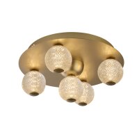 Runde LED Deckenleuchte in Gold Metall Ø33 cm 3000 K