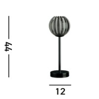 Dekorative Tischleuchte Glas Metall 32 cm Schwarz Chrom
