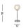 Lampe de table décorative verre métal G9 33 cm petit chrome