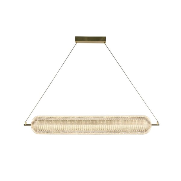 Suspension LED métal laiton 42 W 3000 K 108 cm