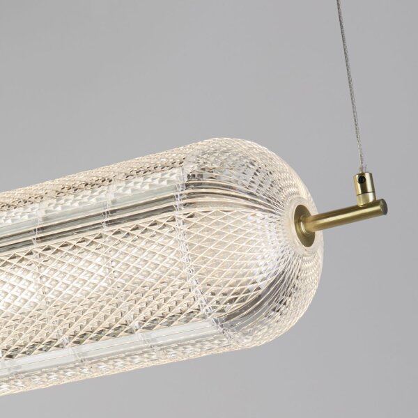 Suspension LED métal laiton 42 W 3000 K 108 cm