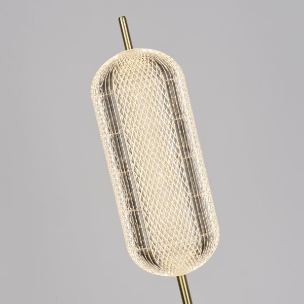 Elegante LED Stehleuchte Metall 154 cm 23 W in Messing