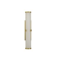 Applique LED Métal Verre IP44 H:32,5 cm en or blanc