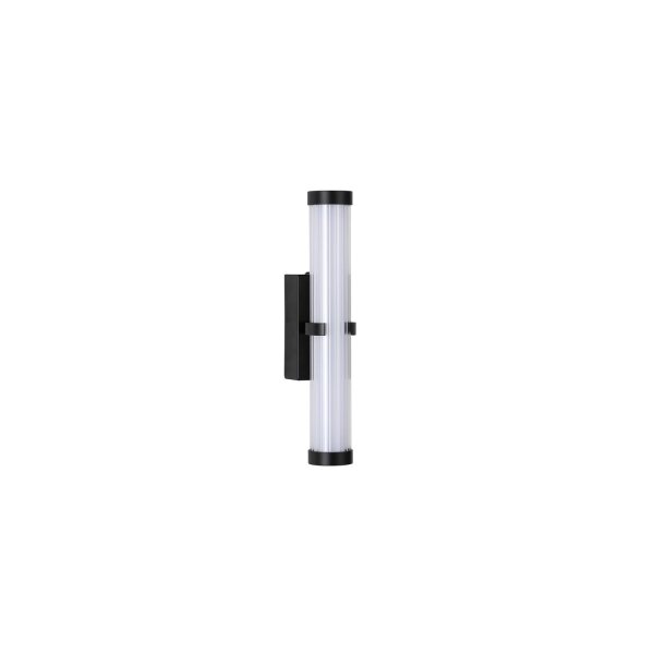Applique LED Métal Verre IP44 H:32,5 cm Noir Blanc