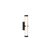 Applique LED Métal Verre IP44 H:32,5 cm Noir Blanc