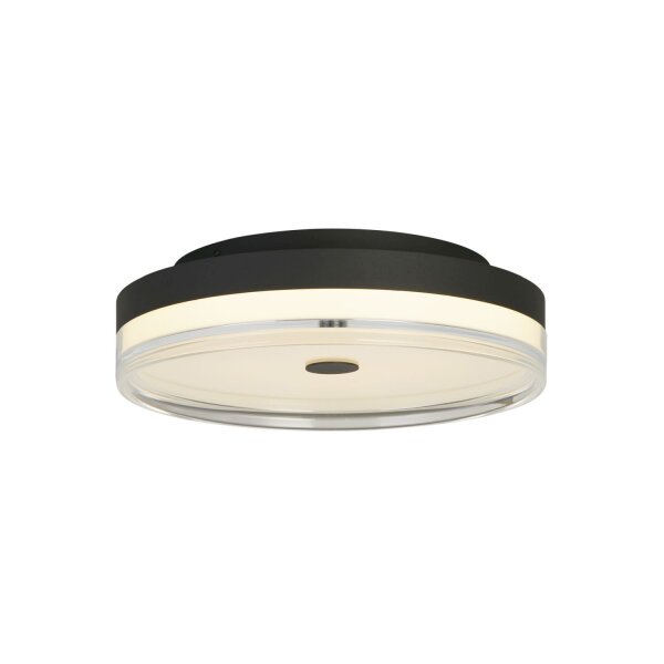 Runde LED Deckenlampe Schwarz Metall 858 lm warmweiß