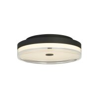 Runde LED Deckenlampe Schwarz Metall 858 lm warmweiß