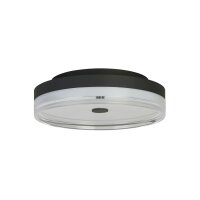 Runde LED Deckenlampe Schwarz Metall 858 lm warmweiß