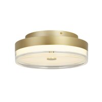 Lampe de plafonnier LED ronde en métal doré...