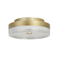 Lampe de plafonnier LED ronde en métal doré...