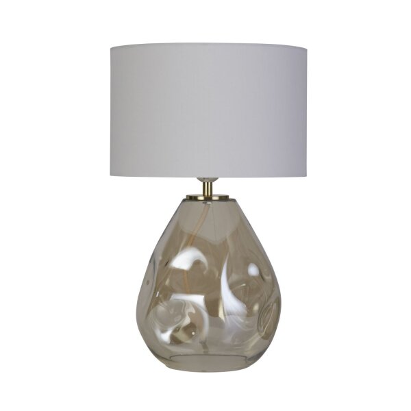 Lampe de table tissu verre anti-éblouissement 44,5 cm champagne blanc