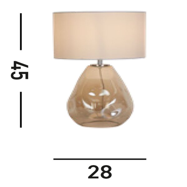 Lampe de table tissu verre anti-éblouissement 44,5 cm champagne blanc
