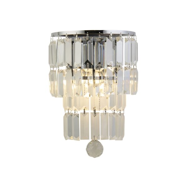 Applique murale verre métal Moderne H:30 cm E14 IP44 en chrome