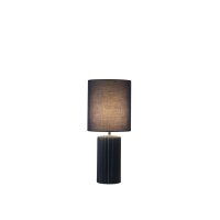 Lampe de table tissu c&eacute;ramique E14 51 cm bleu marine
