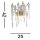 Wandleuchte Glas Metall in Gold H:42 cm G9 2-flammig