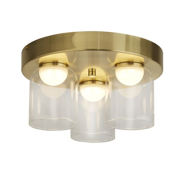 Kleine LED Deckenleuchte Glas Metall Ø30 cm IP44 4000 K