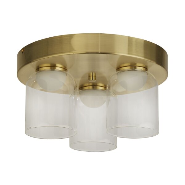 Kleine LED Deckenleuchte Glas Metall Ø30 cm IP44 4000 K