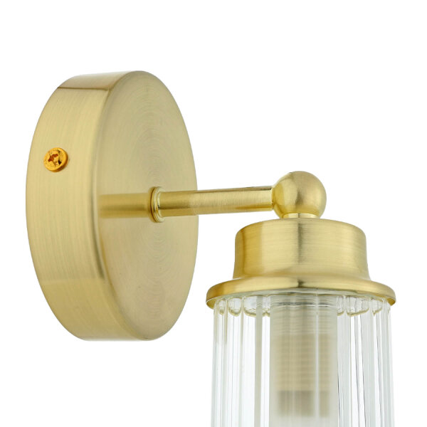 Applique en métal Abat-jour en verre G9 IP44 L:10 cm en laiton
