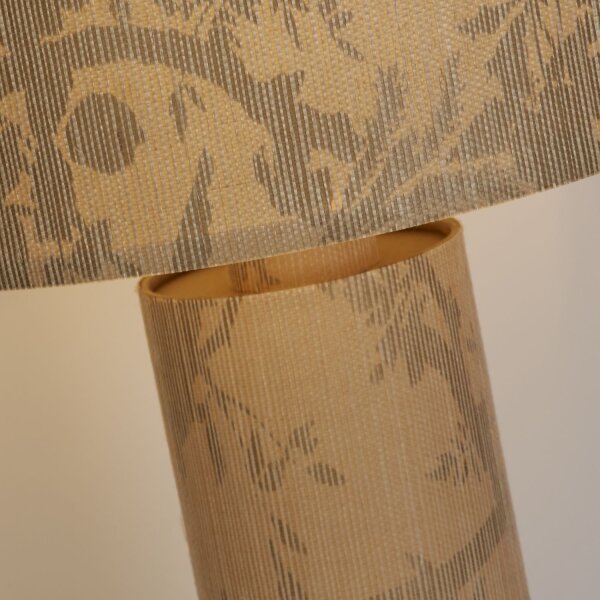 Große Tischleuchte Papier Muster H:66 cm E27 gemütlich
