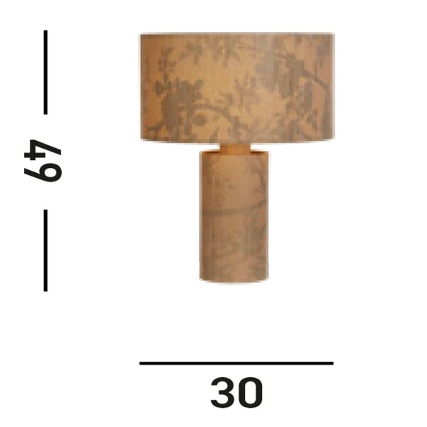 Große Tischleuchte Papier Muster H:66 cm E27 gemütlich