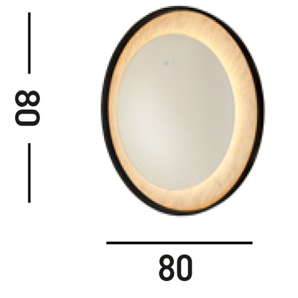 Applique LED dimmable verre métal Touch IP44 Ø80 cm