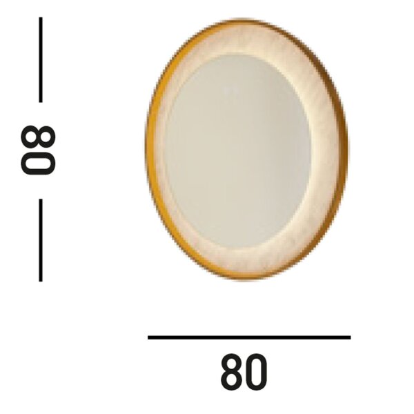 Applique LED à intensité variable en or blanc Touch IP44 Ø80 cm