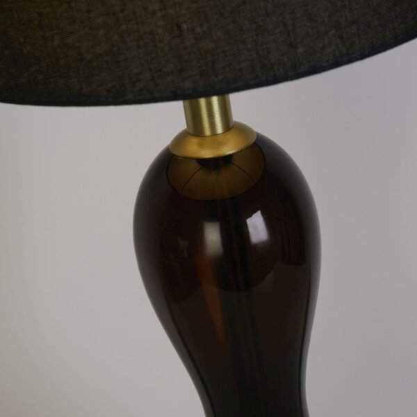 Stilvolle Tischleuchte Stoffschirm Glas E27 67 cm hoch