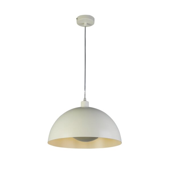 Metall Hängelampe in Creme E27 bis 60 W Ø40 cm rund