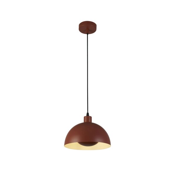 Hängelampe Loft E27 Ø25 cm rund Metallschirm in Orange