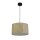 Suspension ronde bois métal E27 L:35 cm naturel