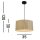 Suspension ronde bois métal E27 L:35 cm naturel