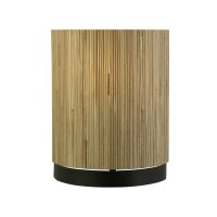 Lampe de table ronde bambou m&eacute;tal petit 23 cm naturel