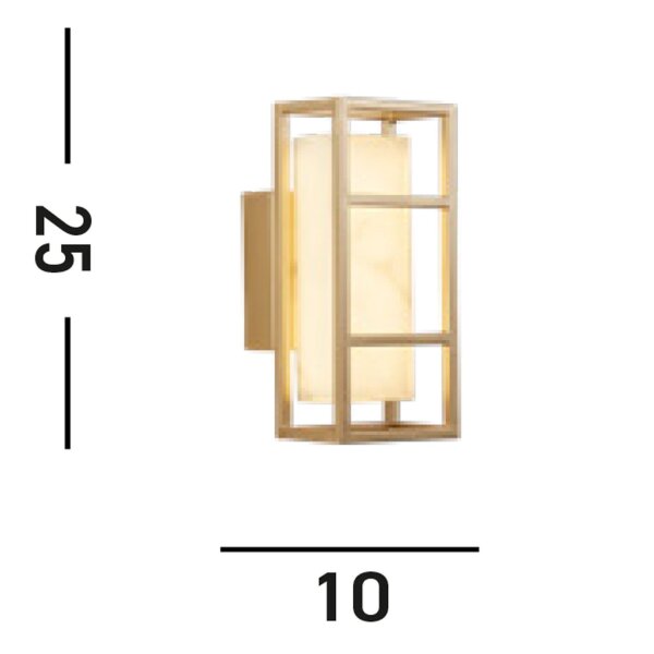 LED Wandleuchte Harz Stahl IP44 H:25 cm in Gold Weiß
