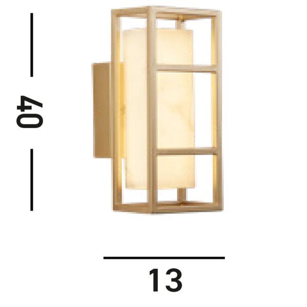 Applique LED résine acier IP44 3000 K en or blanc