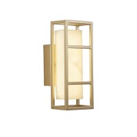 LED Wandlampe Harz Stahl IP44 3000 K in Gold Weiß