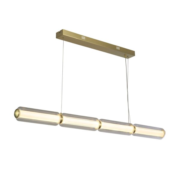 Lange LED Pendelleuchte Glas Metall 109 cm warmweiß