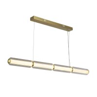 Longue lampe LED suspendue verre métal 109 cm...