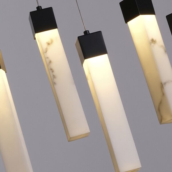 LED Hängeleuchte Stahl Harz 1012 lm in Schwarz Marmor