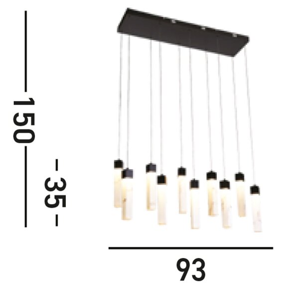 LED Hängeleuchte Stahl Harz 1012 lm in Schwarz Marmor