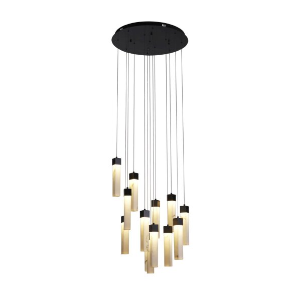 LED Hängelampe Stahl Harz Ø60 cm 3000 K Schwarz Marmor