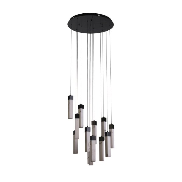 LED Hängelampe Stahl Harz Ø60 cm 3000 K Schwarz Marmor