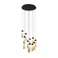 LED H&auml;ngelampe Stahl Harz &Oslash;60 cm 3000 K Schwarz Marmor