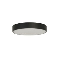 Runde LED Deckenleuchte Schwarz Metall B:25 cm 3000 K