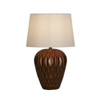 Tischleuchte in Bronze Stoff Harz E27 57,9 cm blendarm