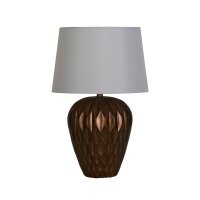 Tischleuchte in Bronze Stoff Harz E27 57,9 cm blendarm