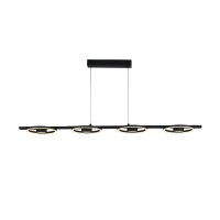 Stilvolle LED Hängeleuchte Metall Schwarz 3000 K Ringe