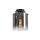 Deckenlampe Glas Metall in Schwarz Rauchgrau B:22 cm
