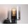 Wandlampe Metall Rauchglas E27 H:24 cm mit Schalter
