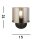 Wandlampe Metall Rauchglas E27 H:24 cm mit Schalter