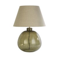 Nachttischleuchte Glassockel Stoffschirm E27 56,5 cm